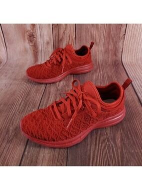 APL Womens Size 6.5 Techloom Phantom Red Knit Lace Up Running Shoes